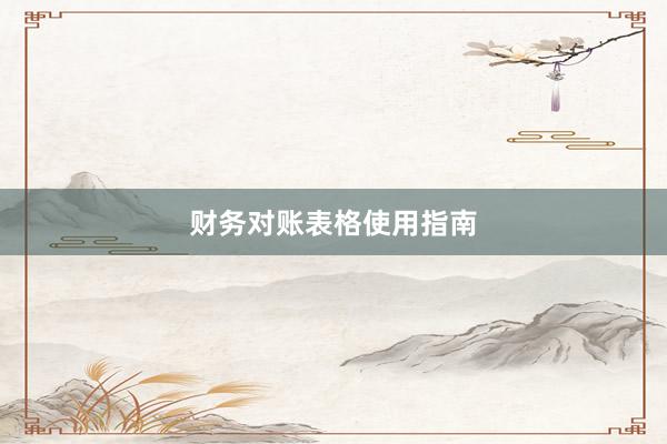 财务对账表格使用指南